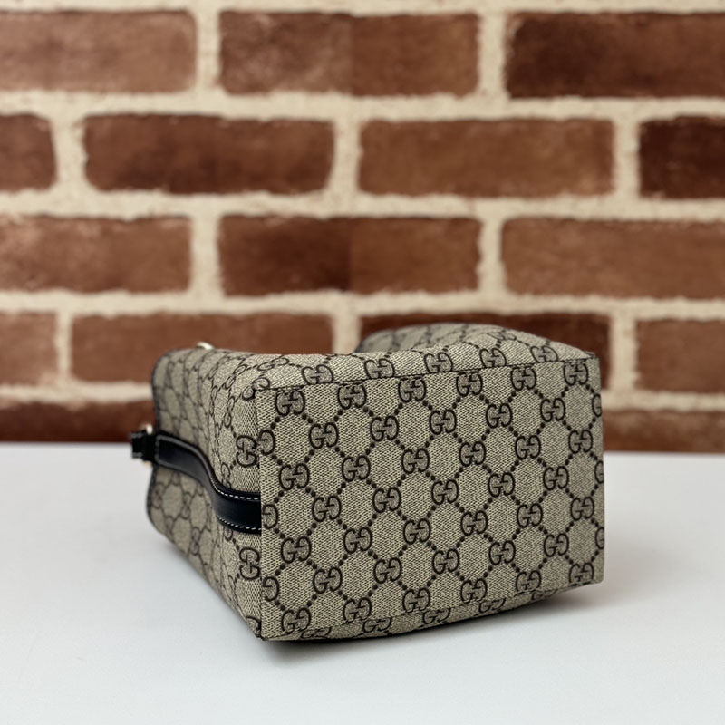 グッチ バッグ 未使用品 GUCCI GGエンブレム ミニ バケットバッグ 815118 FAD6L 9741 ベージュ/ブラック ミニショルダーバッグ 芸能人 - 画像 (7)