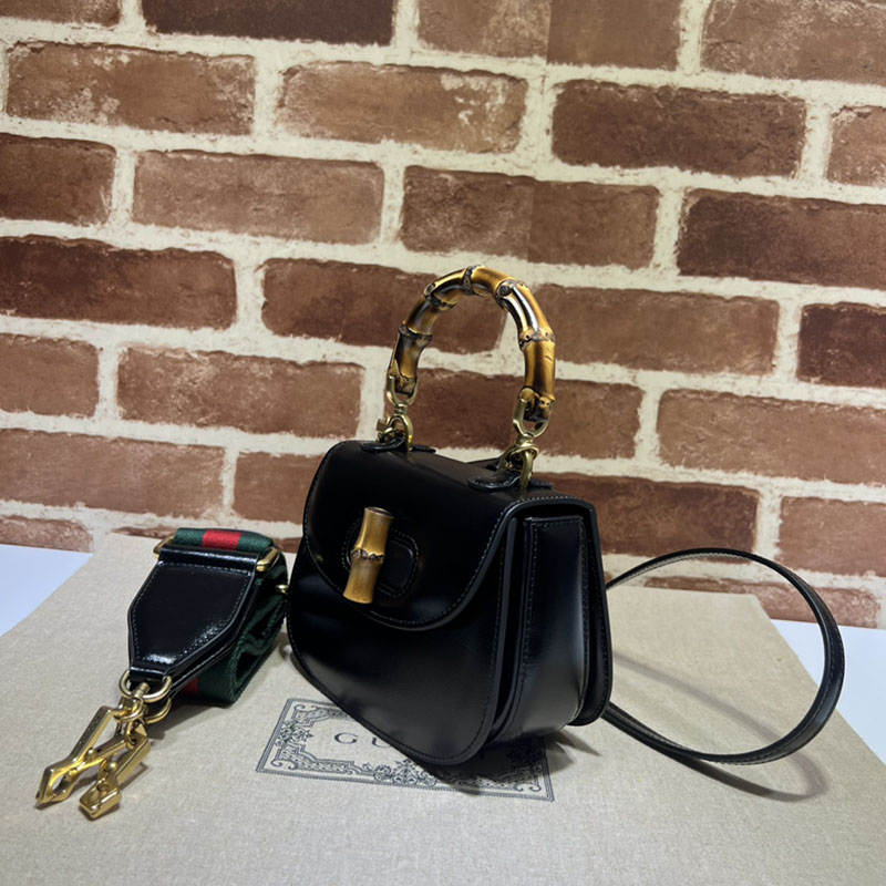 グッチ バッグ 未使用品 GUCCI バンブー 1947 ミニ トップハンドルバッグ 686864 10ODP 1060 ブラック ハイ ブランド 一覧 - 画像 (9)