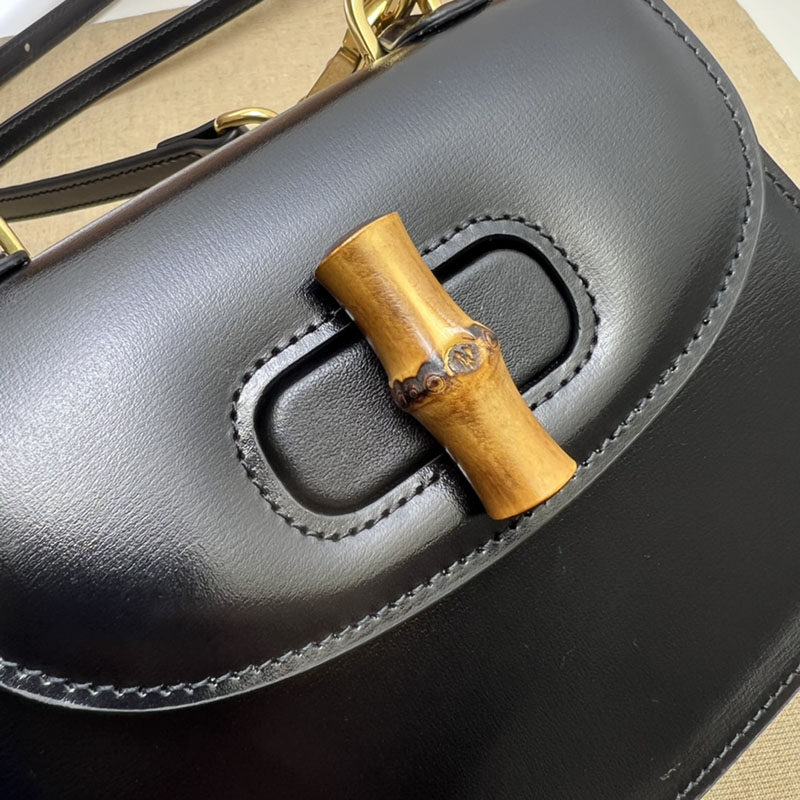 グッチ バッグ 未使用品 GUCCI バンブー 1947 ミニ トップハンドルバッグ 686864 10ODP 1060 ブラック ハイ ブランド 一覧 - 画像 (6)