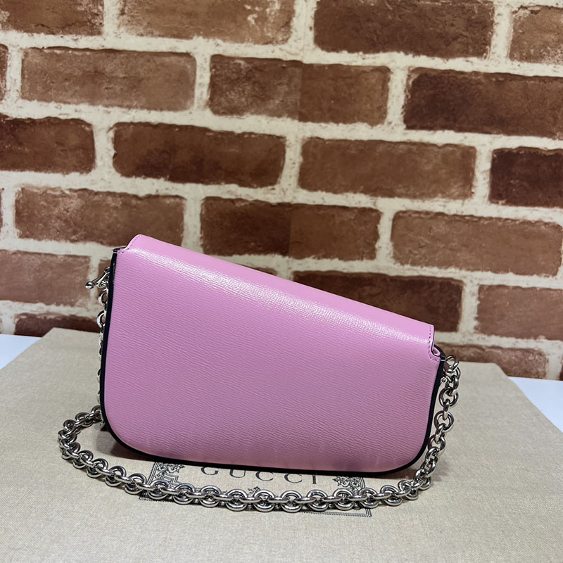 グッチ バッグ 未使用品 GUCCI ホースビット 1955 ミニ ショルダーバッグ 774209 1DB0N 5823 ピンク ハイブランド レディース - 画像 (8)