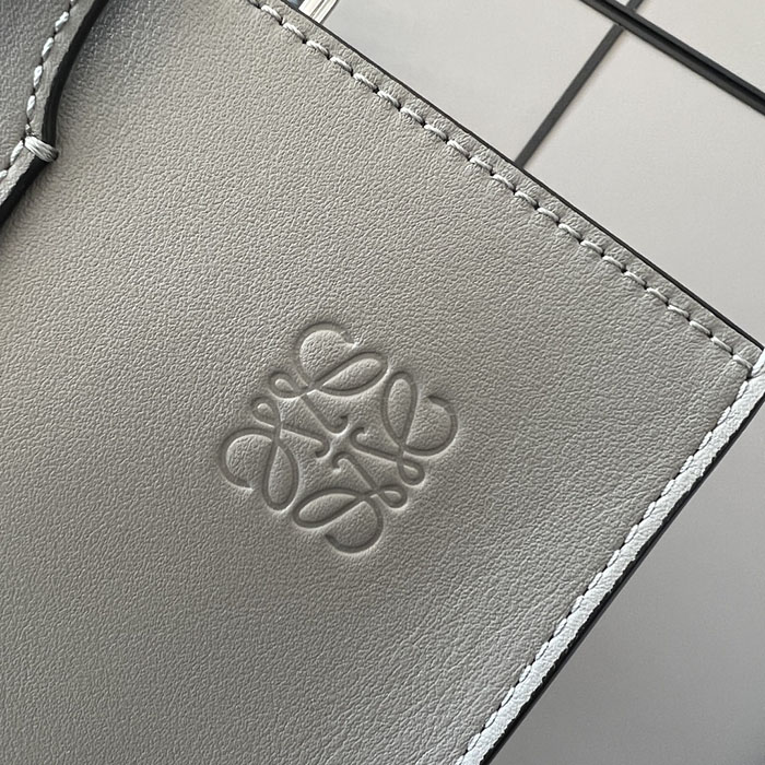 ロエベ 通勤バッグ レディース LOEWE バックル-ホリゾンタル-トート B692K99X02-7240 アスファルトグレー クラシックカーフ シルバー金具 - 画像 (6)