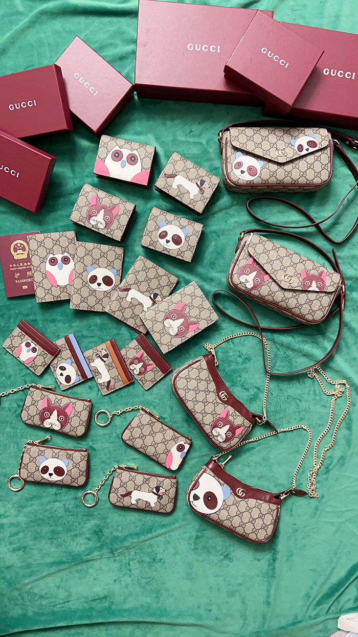 グッチ オウル(ふくろう) ディテール付き GG ミニウォレット 818767 FAEC3 8570 ベージュ&マルチカラー グッチ 財布 二つ折り安い - 画像 (2)