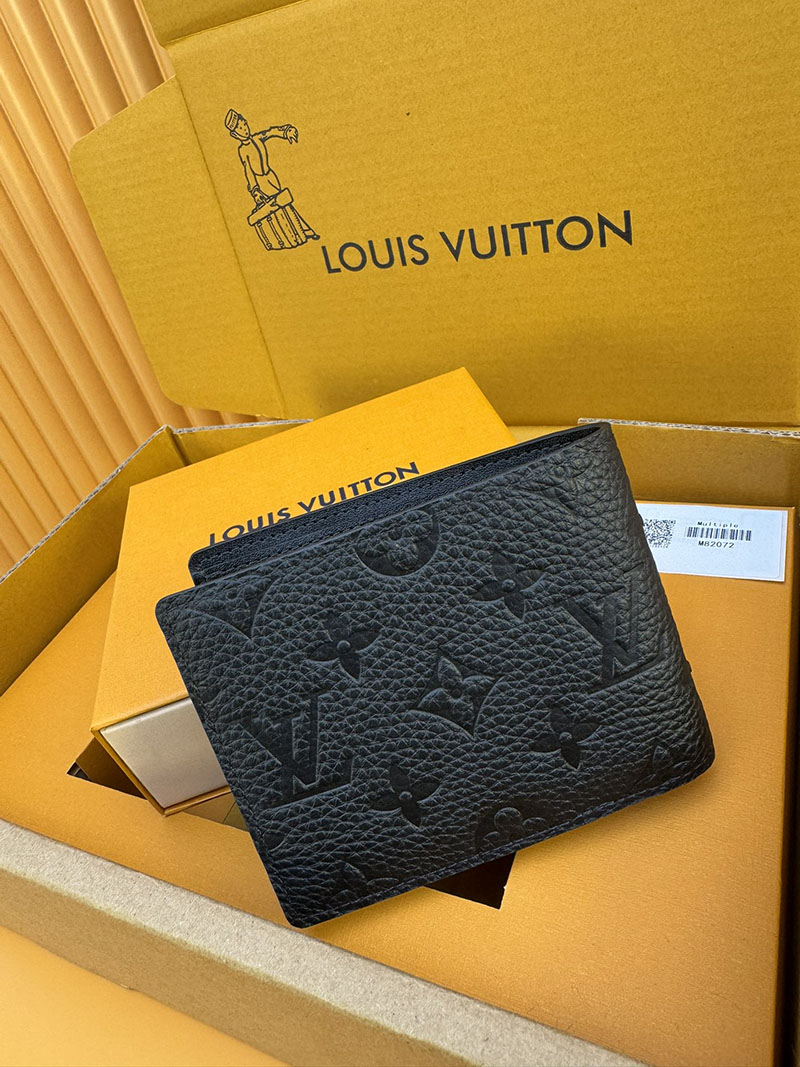 安い ルイヴィトン ポルトフォイユ・ミュルティプル M82072 RFID トリヨンレザー ブラック ルイヴィトン 財布 メンズ - 画像 (2)