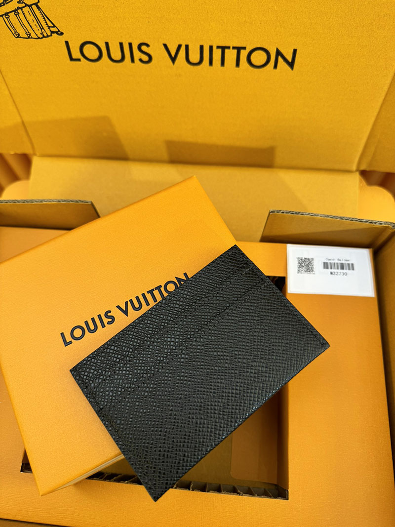 並行輸入品 ルイヴィトン カードケース ポルト カルト・サーンプル M32730 RFID タイガ・レザー ブラック lv カードケース 薄型 人気 - 画像 (2)