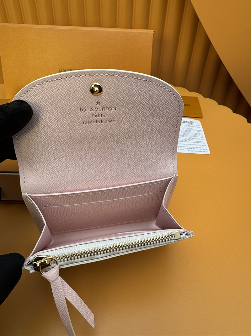 激安サイト ルイヴィトン ポルトモネ・ロザリ N61276 RFID ダミエ ローズ バレリーヌ ピンク ブランド財布 アウトレットモール - 画像 (4)