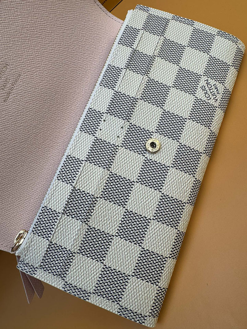 本革 ルイヴィトン ポルトフォイユ・エミリー N41625 RFID ダミエ ローズ バレリーヌ ピンク ルイヴィトン 長財布 レディース 人気 - 画像 (6)