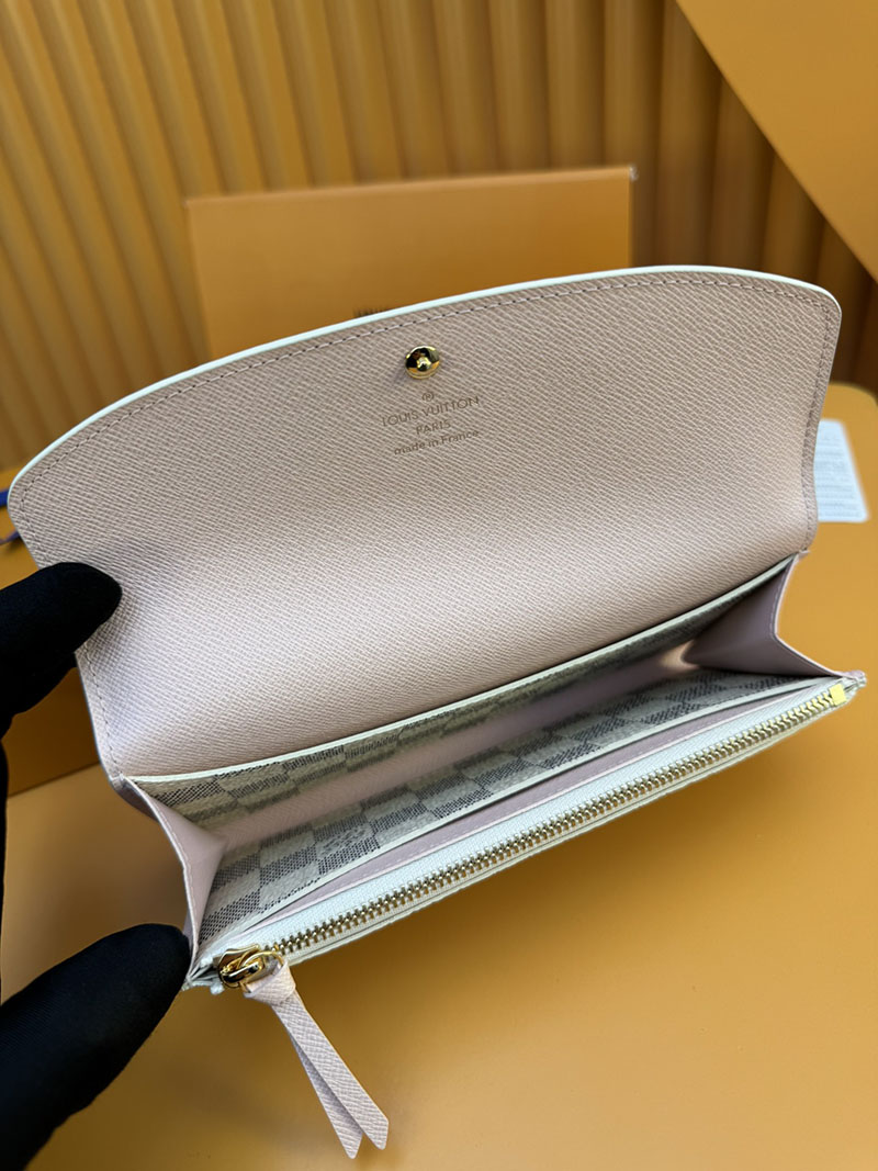 本革 ルイヴィトン ポルトフォイユ・エミリー N41625 RFID ダミエ ローズ バレリーヌ ピンク ルイヴィトン 長財布 レディース 人気 - 画像 (5)