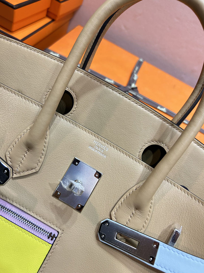 人気色 H品 エルメス バーキン30 カラーマティック チャイ/ライム トゴ シルバー金具 2517806 バーキン カラーマティック 定価 - 画像 (4)