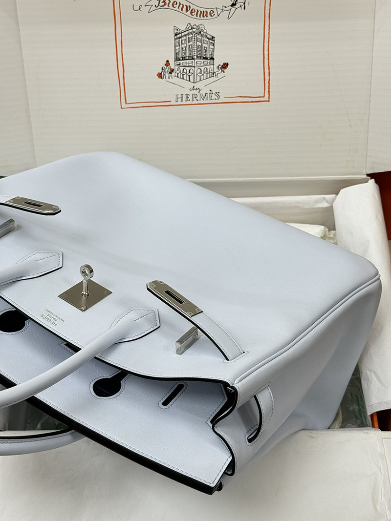 人気色 H品 エルメス バーキン35 アズール スイフト シルバー金具 2517819 バーキン35 新品 未使用品 - 画像 (4)