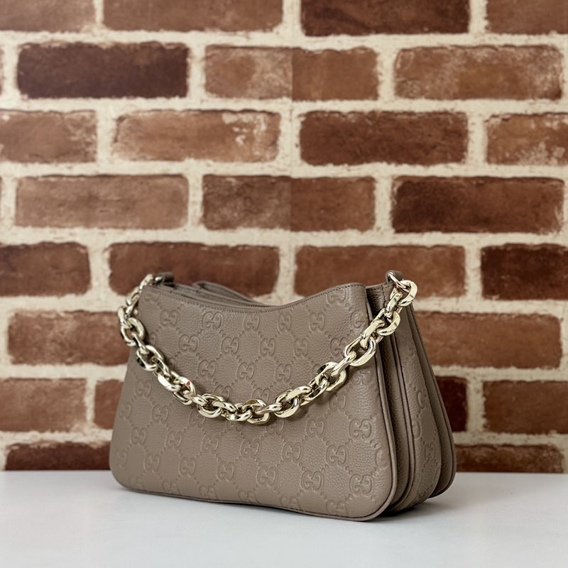 グッチ バッグ 人気 GUCCI GG EMBLEM SMALL SHOULDER BAG 815263 AAEEM 1523 トープ グッチ ショルダーバッグ人気 - 画像 (9)