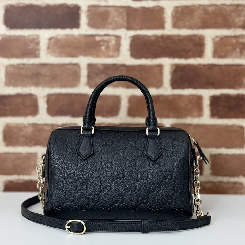 グッチ バッグ 人気 GUCCI GGエンブレム スモール トップハンドルバッグ 815255 AAEEM 1000 ブラック グッチ ミニボストン ヴィンテージ - 画像 (5)
