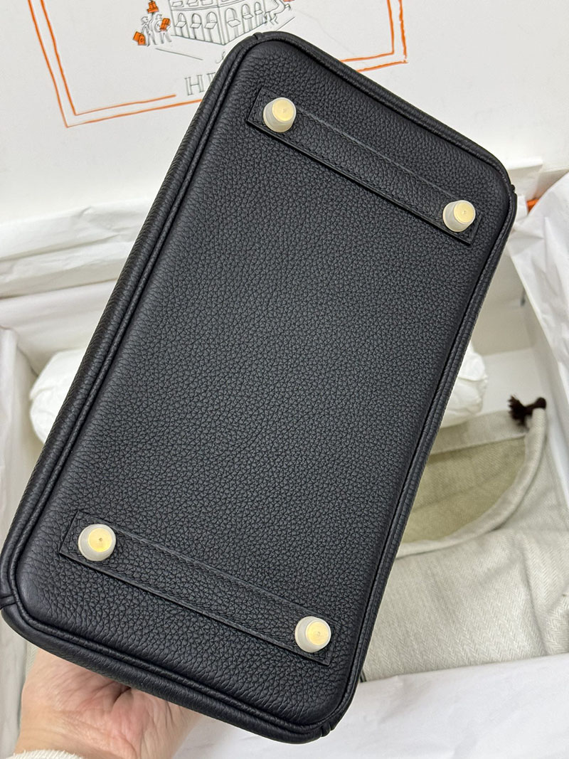 人気色 H品 エルメス バーキン25 タッチ 黒 ブラック トゴ/クロコダイル ニロティカスマット ゴールド金具 2517865 エルメスバーキン風バッグ - 画像 (7)