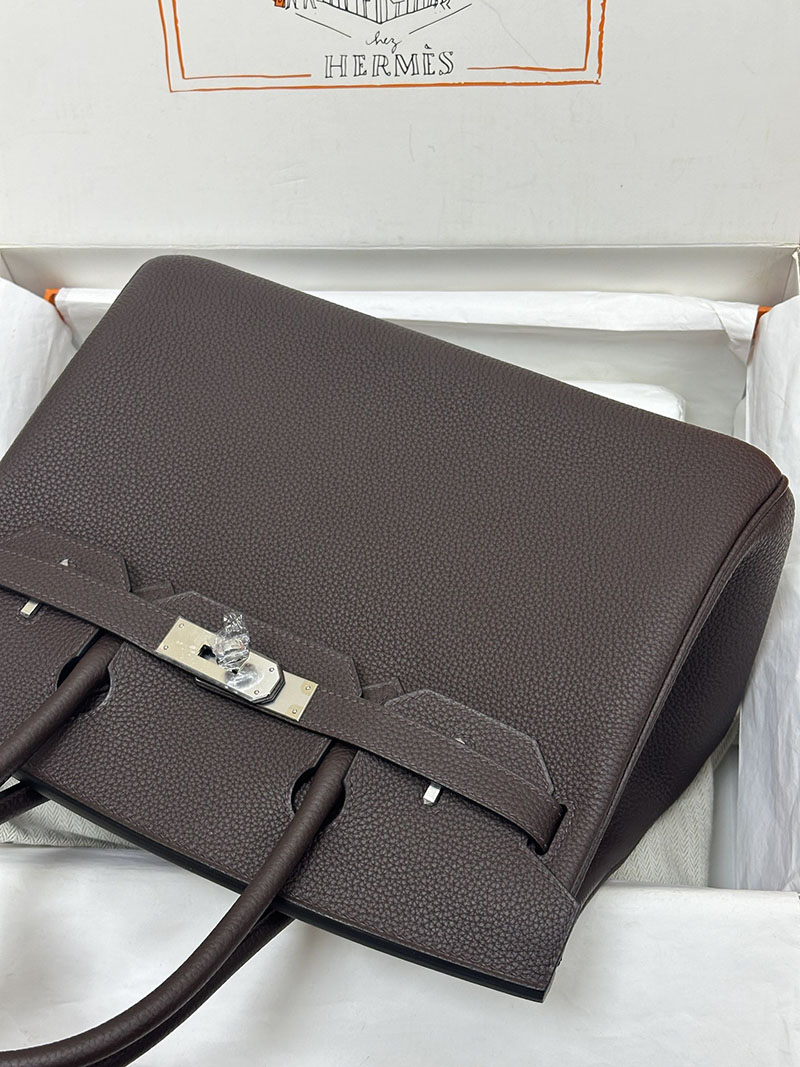 人気色 H品 エルメス バーキン25 エベンヌ トゴ シルバー金具 2517879 バーキン25 トゴ 定価 - 画像 (9)