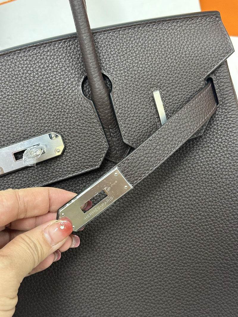 人気色 H品 エルメス バーキン25 エベンヌ トゴ シルバー金具 2517879 バーキン25 トゴ 定価 - 画像 (5)