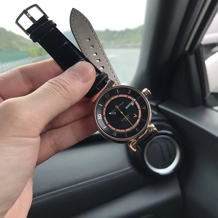 最高級ルイヴィトンスーパーコピー ルイヴィトン時計コピー タンブール ムーン GMT Q8E30 モノグラム PG メンズ - 画像 (8)