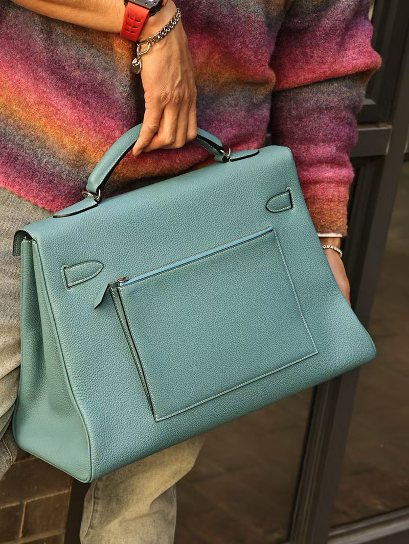 エルメス メンズバッグ 人気 HERMES ケリー 42cm 内縫い ブルージーン トゴ シルバー金具 2519456 - 画像 (10)