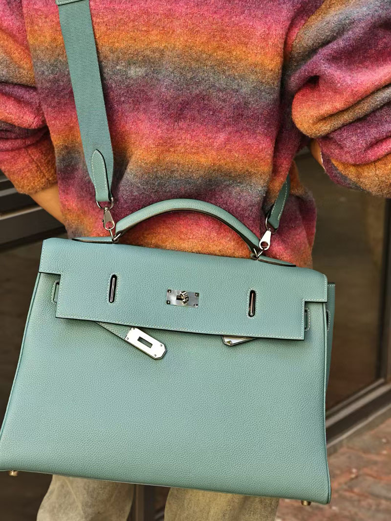 エルメス メンズバッグ 人気 HERMES ケリー 42cm 内縫い ブルージーン トゴ シルバー金具 2519456 - 画像 (4)