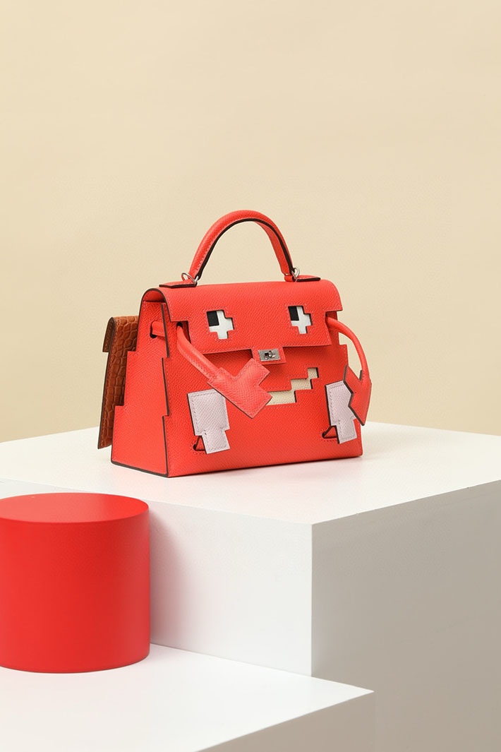 エルメス ケリードールピクト ローズテキサス×モーヴペール×ナタ×ゴールド エプソン シルバー金具 2518521 ケリードールピクト 定価 - 画像 (9)
