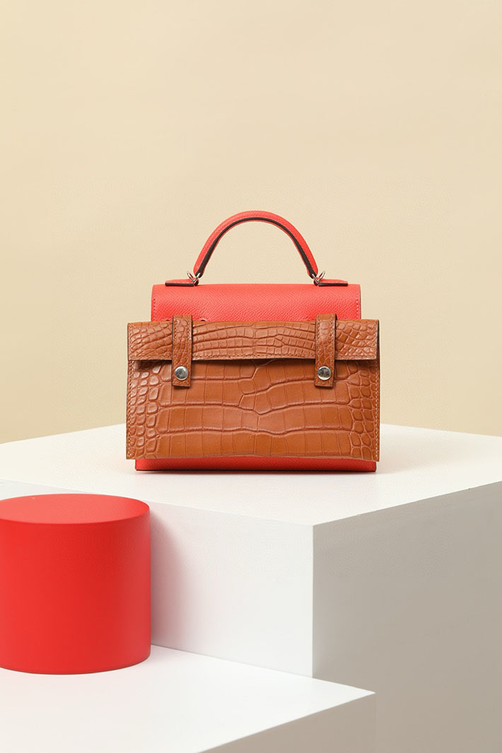 エルメス ケリードールピクト ローズテキサス×モーヴペール×ナタ×ゴールド エプソン シルバー金具 2518521 ケリードールピクト 定価 - 画像 (8)