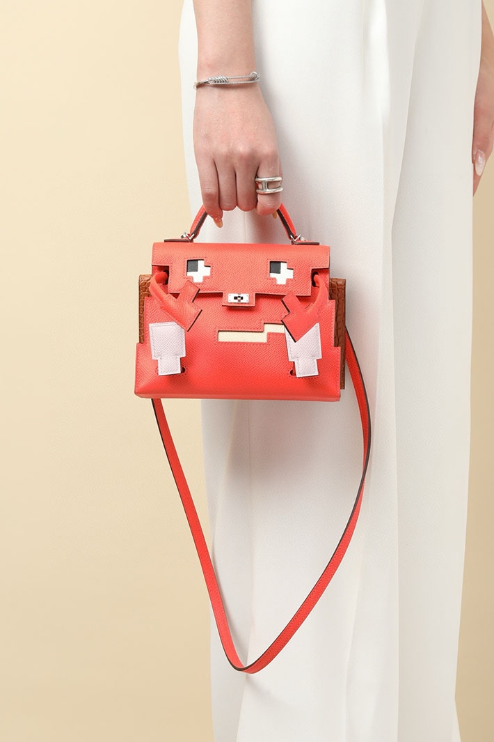 エルメス ケリードールピクト ローズテキサス×モーヴペール×ナタ×ゴールド エプソン シルバー金具 2518521 ケリードールピクト 定価 - 画像 (3)