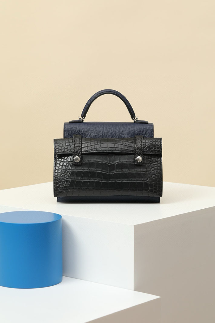 エルメス ケリードールピクト ブルーサフィール×モーヴペール×ゴールド×ブラック エプソン シルバー金具 2518522 ケリードールピクト 定価 - 画像 (8)