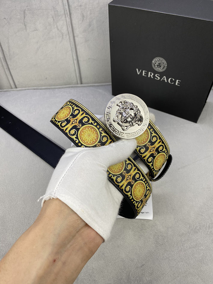 最高級ヴェルサーチェスーパーコピー ヴェルサーチェベルトコピー ブラック 40MM ゴールド金具 2518831 ベルト メンズ おしゃれ 私服 - 画像 (4)