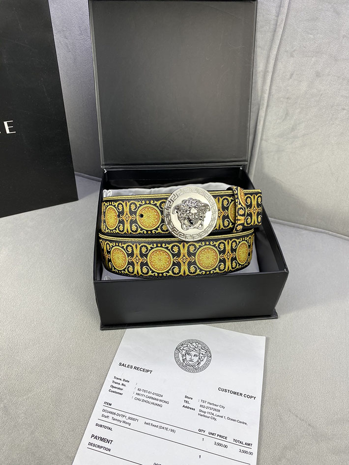 最高級ヴェルサーチェスーパーコピー ヴェルサーチェベルトコピー ブラック 40MM ゴールド金具 2518831 ベルト メンズ おしゃれ 私服 - 画像 (2)