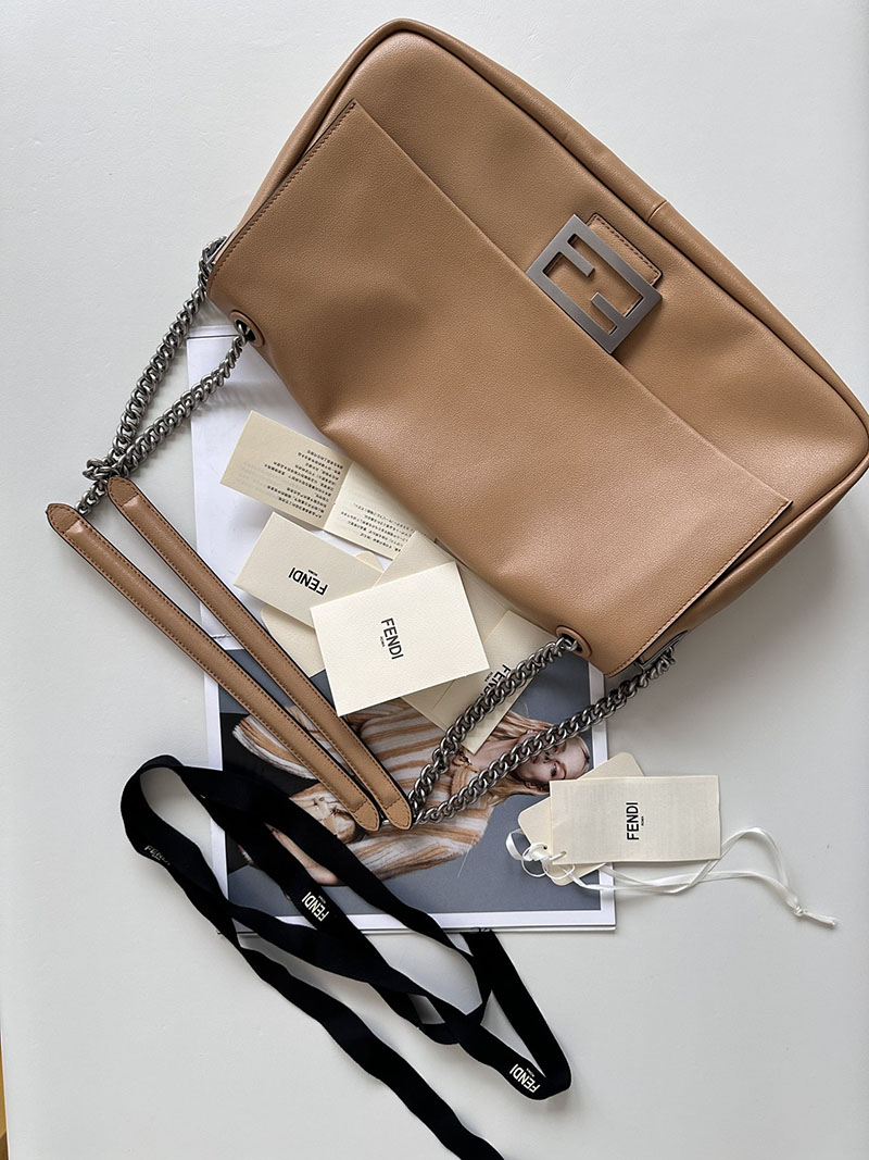 フェンディ 人気バッグ FENDI セレリア マンマバケット ショルダーバッグ セミショルダー ライトブラウン 2520037 フェンディ バッグ アウトレット - 画像 (7)