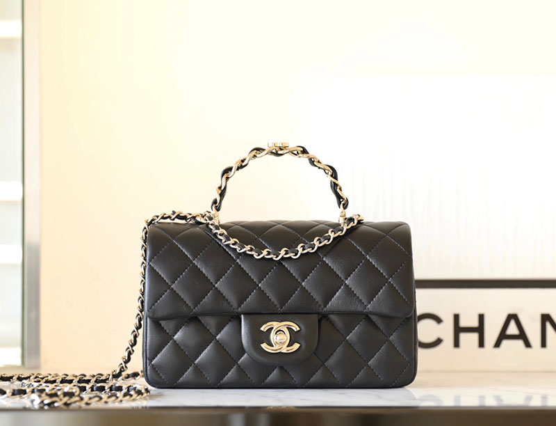 シャネル 新作バッグ H品 CHANEL スモール トップハンドル フラップ バッグ AS3829 (ブラック 2520148 シャネル スモールフラップウォレット - 画像 (8)