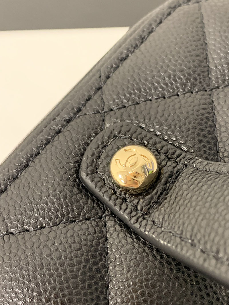 シャネル 新作バッグ H品 CHANEL バニティ ブラック GP マトラッセ キャビアスキン ハンドバッグ AP2573 B10583 C3906 - 画像 (8)