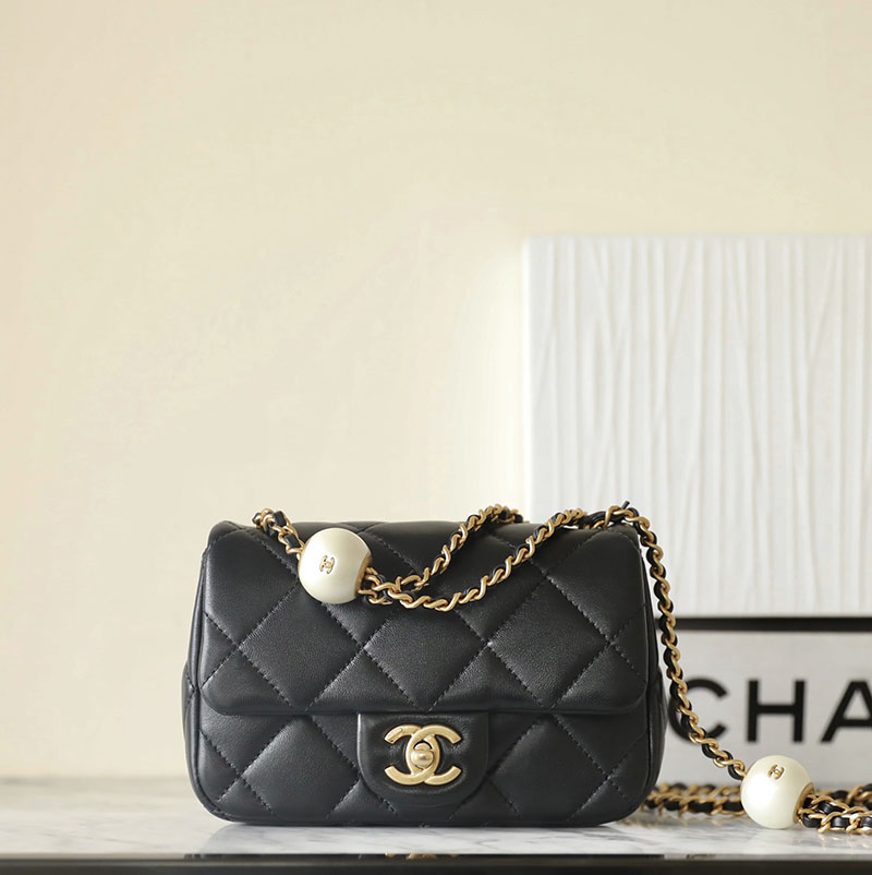 シャネル 新作バッグ H品 CHANEL 24SS LOOK40 ミニ フラップ バッグ ラムスキン ブラック AS4868 B16574 94305 - 画像 (8)