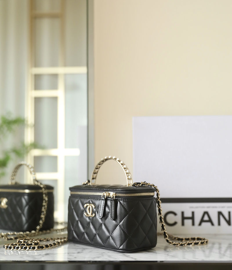 シャネル 新作バッグ H品 CHANEL 横型バニティ チェーンショルダー ショルダーバッグ ブラック AP3315 B10707 94305 - 画像 (7)