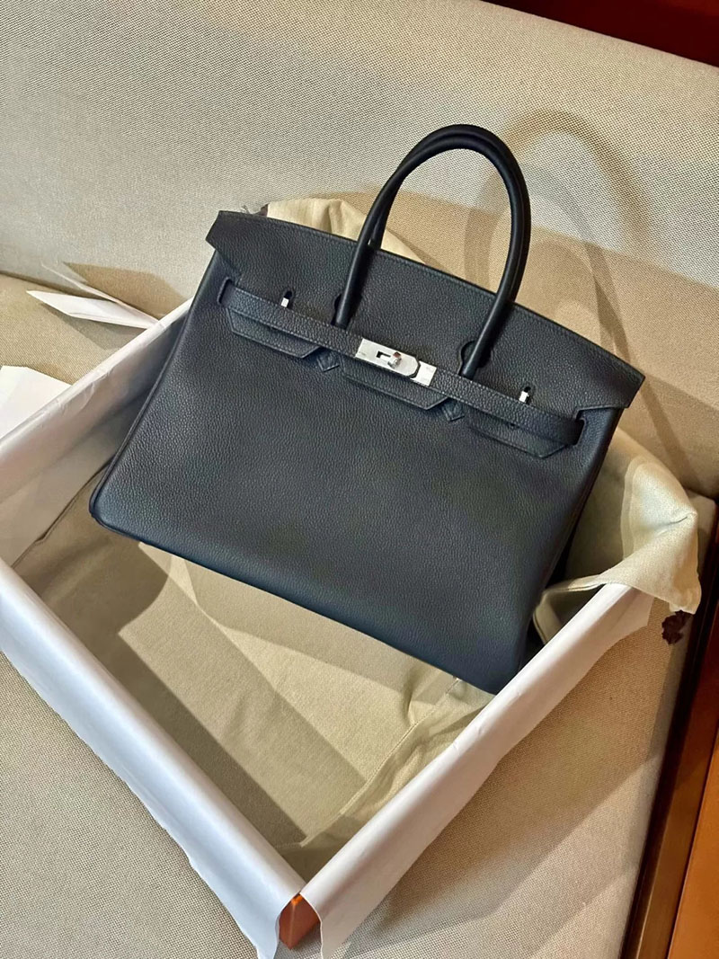 エルメス アウトレット 店舗 HERMES バーキン35 黒 ブラック トゴ シルバー金具 2520862 エルメスバーキン35 定価 - 画像 (5)