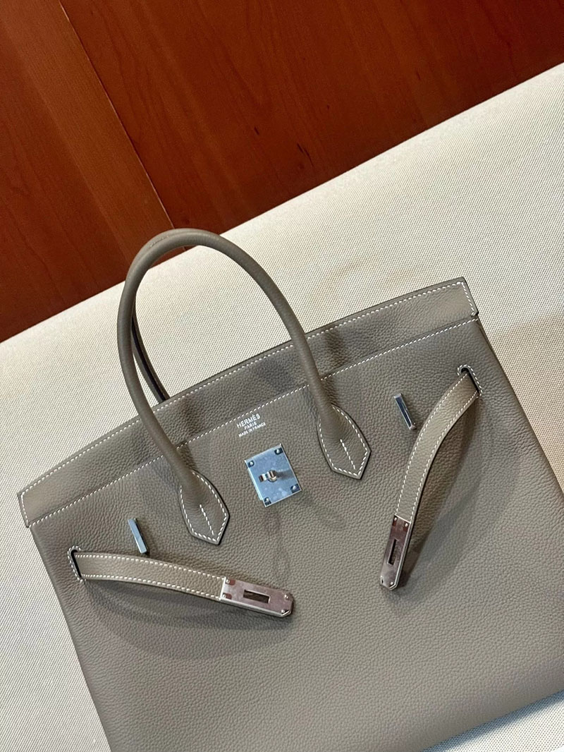 エルメス アウトレット 店舗 HERMES バーキン35 エトゥープ トゴ シルバー金具 2520863 エルメスバッグ 人気 - 画像 (6)