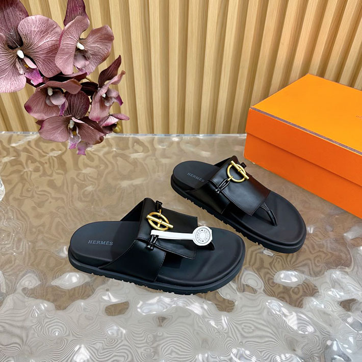 HERMES Joyce sandal エルメス ジョイス サンダル メンズシューズ ブラック 2521145 エルメス風 サンダル メンズ - 画像 (4)