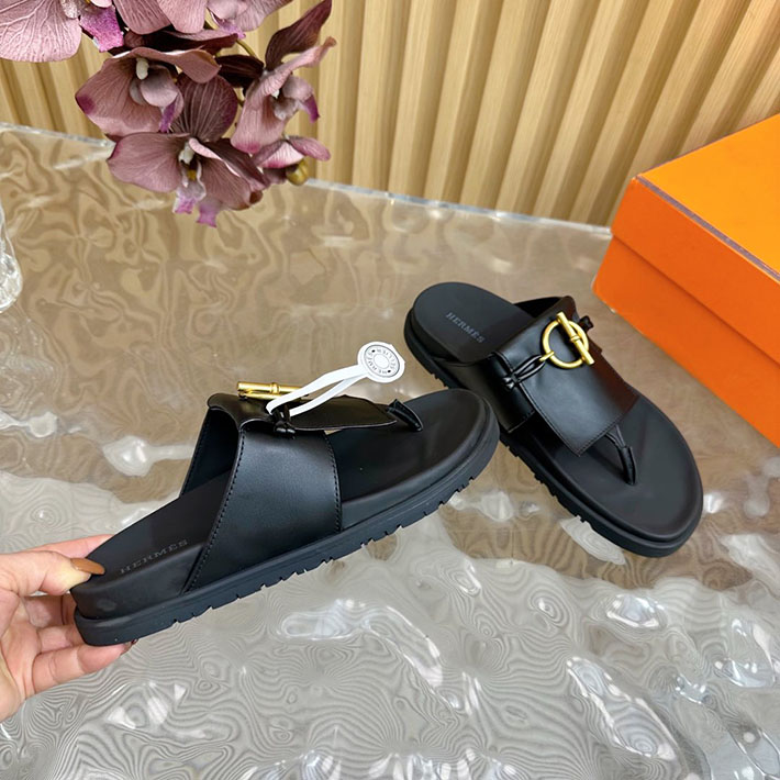 HERMES Joyce sandal エルメス ジョイス サンダル メンズシューズ ブラック 2521145 エルメス風 サンダル メンズ - 画像 (2)