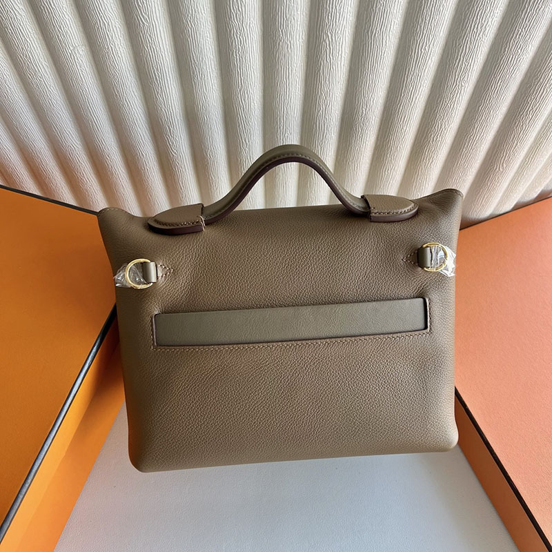 HERMES ミニ ヴァンキャトル エトゥープ/ベージュドゥワイマール エバーカラー/スイフト ゴールド金具 2521221 ヴァンキャトルミニ 定価 - 画像 (7)