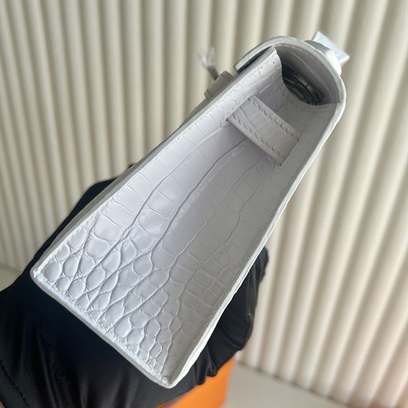 並行輸入品 HERMES ポシェットケリー 白 ホワイト クロコダイル アリゲーターマット シルバー金具 2521290 ケリーバッグ クロコダイル - 画像 (8)