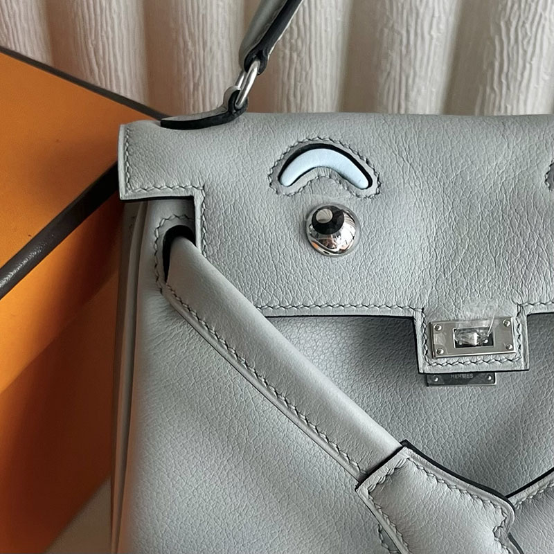 並行輸入品 HERMES ケリードール パーソナル ブルーグラシエ/ブルーブリュム スイフト シルバー金具 2521313 エルメス ケリードール 定価 - 画像 (9)