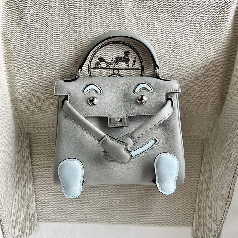 並行輸入品 HERMES ケリードール パーソナル ブルーグラシエ/ブルーブリュム スイフト シルバー金具 2521313 エルメス ケリードール 定価 - 画像 (2)