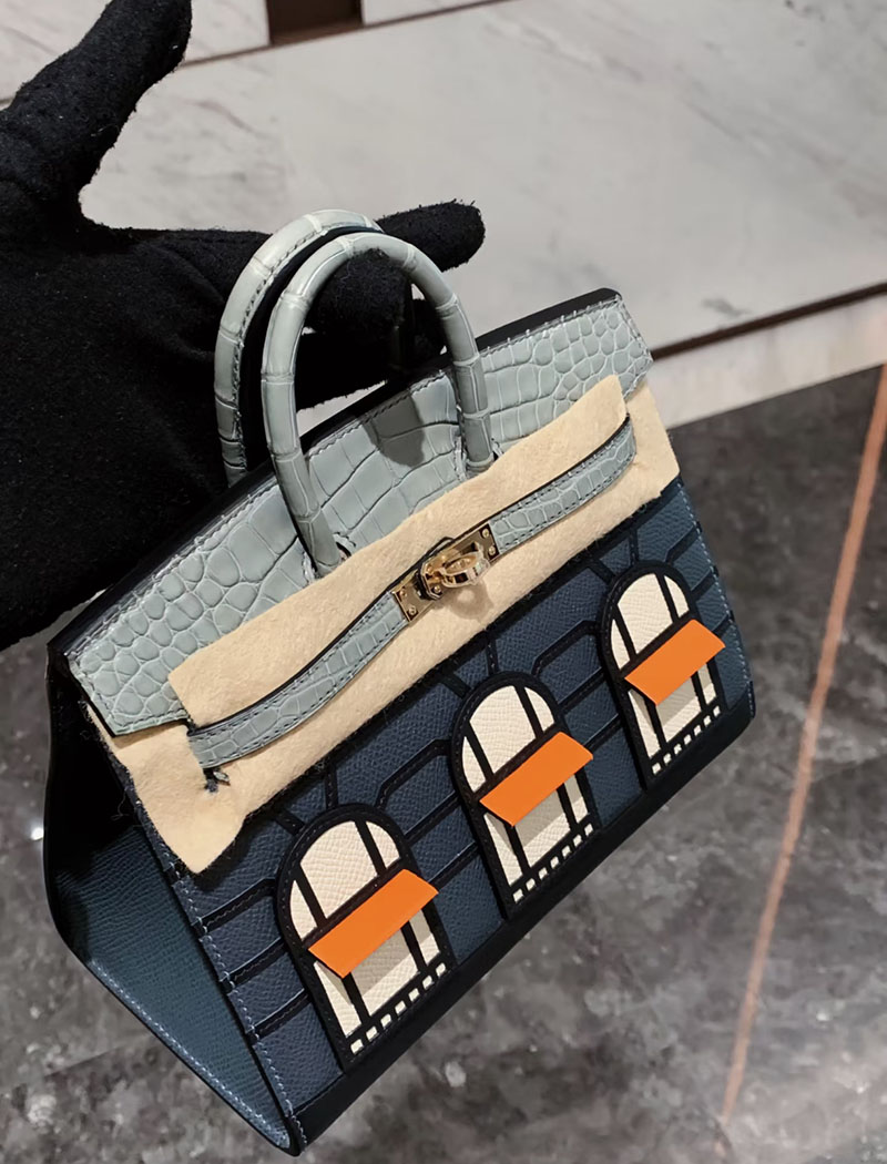 並行輸入品 HERMES バーキン 20 セリエ フォーブル グリミスティ×グリシマン×クロ 2521318 バーキン20 フォーブル - 画像 (6)