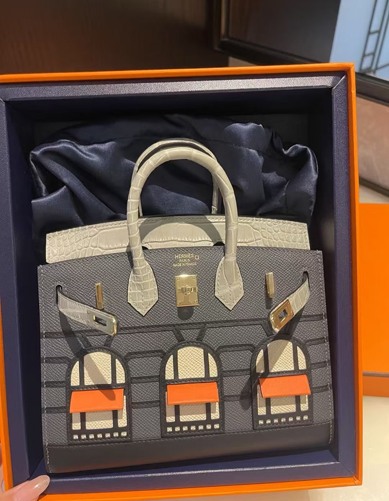 並行輸入品 HERMES バーキン 20 セリエ フォーブル グリミスティ×グリシマン×クロ 2521318 バーキン20 フォーブル - 画像 (5)