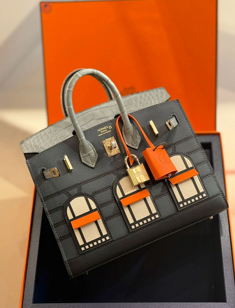 並行輸入品 HERMES バーキン 20 セリエ フォーブル グリミスティ×グリシマン×クロ 2521318 バーキン20 フォーブル - 画像 (4)