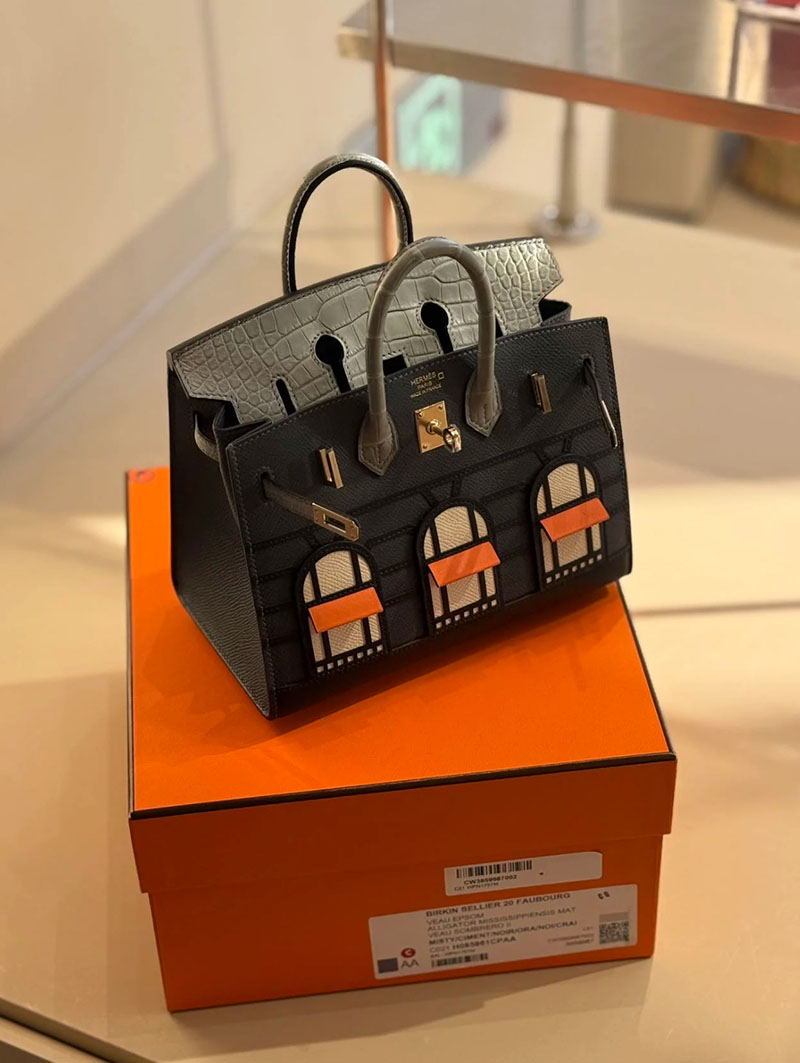 並行輸入品 HERMES バーキン 20 セリエ フォーブル グリミスティ×グリシマン×クロ 2521318 バーキン20 フォーブル - 画像 (3)