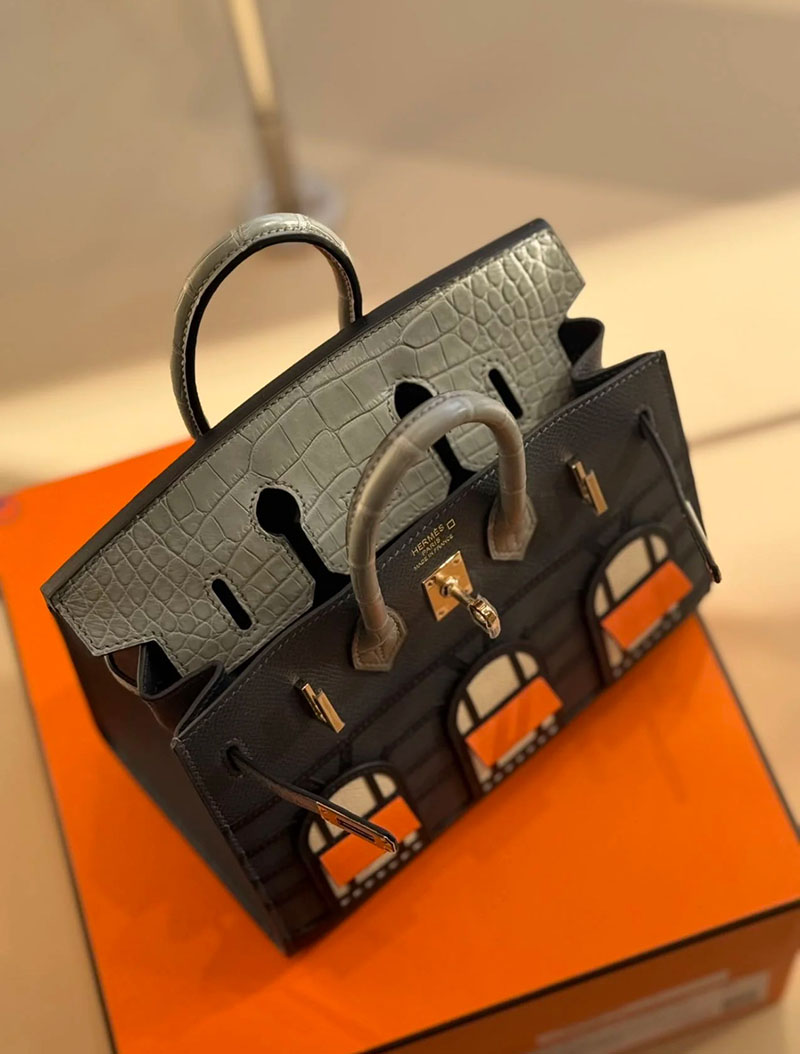 並行輸入品 HERMES バーキン 20 セリエ フォーブル グリミスティ×グリシマン×クロ 2521318 バーキン20 フォーブル - 画像 (2)