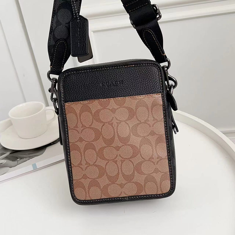 COACH CC090 QBTUP サリバン クロスボディ ブロックド シグネチャー キャンバス カーキ/チャコール 超N品 コーチ バッグ メンズ ショルダー - 画像 (9)