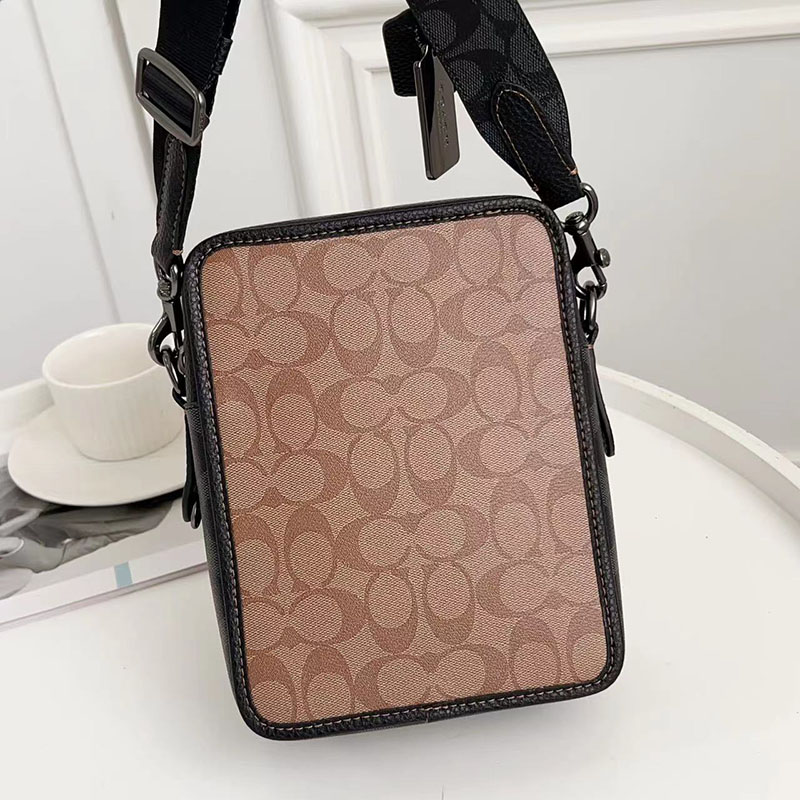 COACH CC090 QBTUP サリバン クロスボディ ブロックド シグネチャー キャンバス カーキ/チャコール 超N品 コーチ バッグ メンズ ショルダー - 画像 (6)