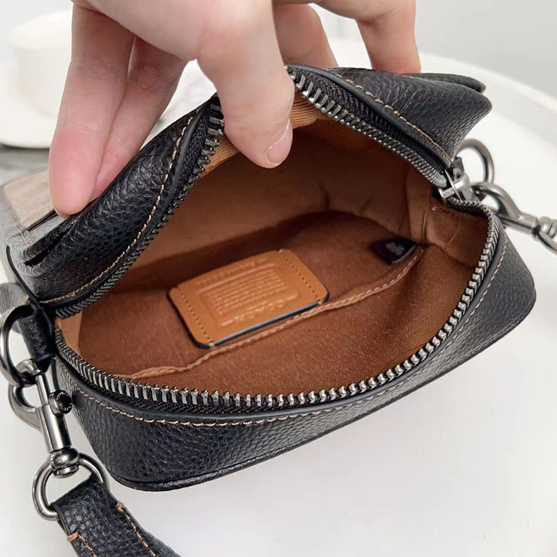 COACH CC090 QBTUP サリバン クロスボディ ブロックド シグネチャー キャンバス カーキ/チャコール 超N品 コーチ バッグ メンズ ショルダー - 画像 (3)