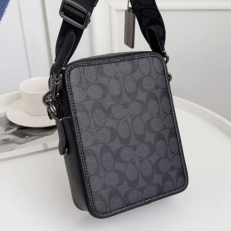 COACH CC090 QBMI5 サリバン クロスボディ ブロックド シグネチャー キャンバス チャコール/ブラック 超N品 コーチ バッグ メンズ ショルダー - 画像 (7)