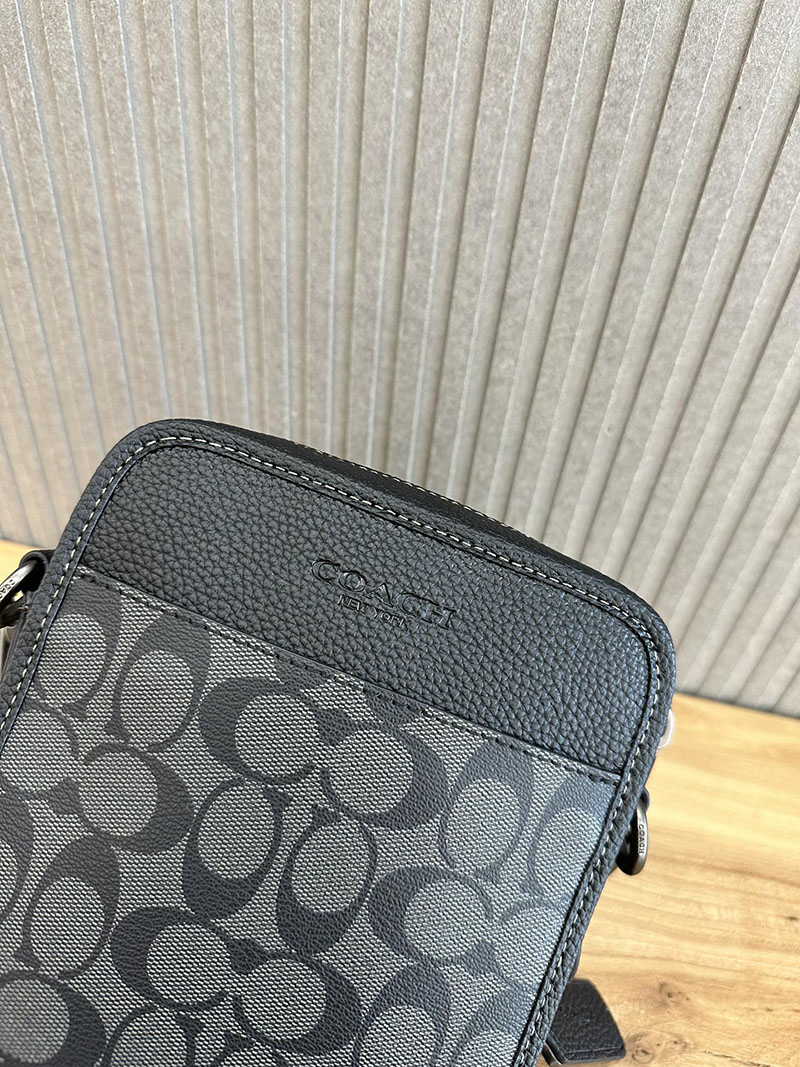 COACH CC090 QBMI5 サリバン クロスボディ ブロックド シグネチャー キャンバス チャコール/ブラック 超N品 コーチ バッグ メンズ ショルダー - 画像 (6)